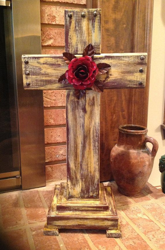 DIY Cross Decor
 Rustic Wooden Cross by MyShepherdsCross on Etsy $62 00