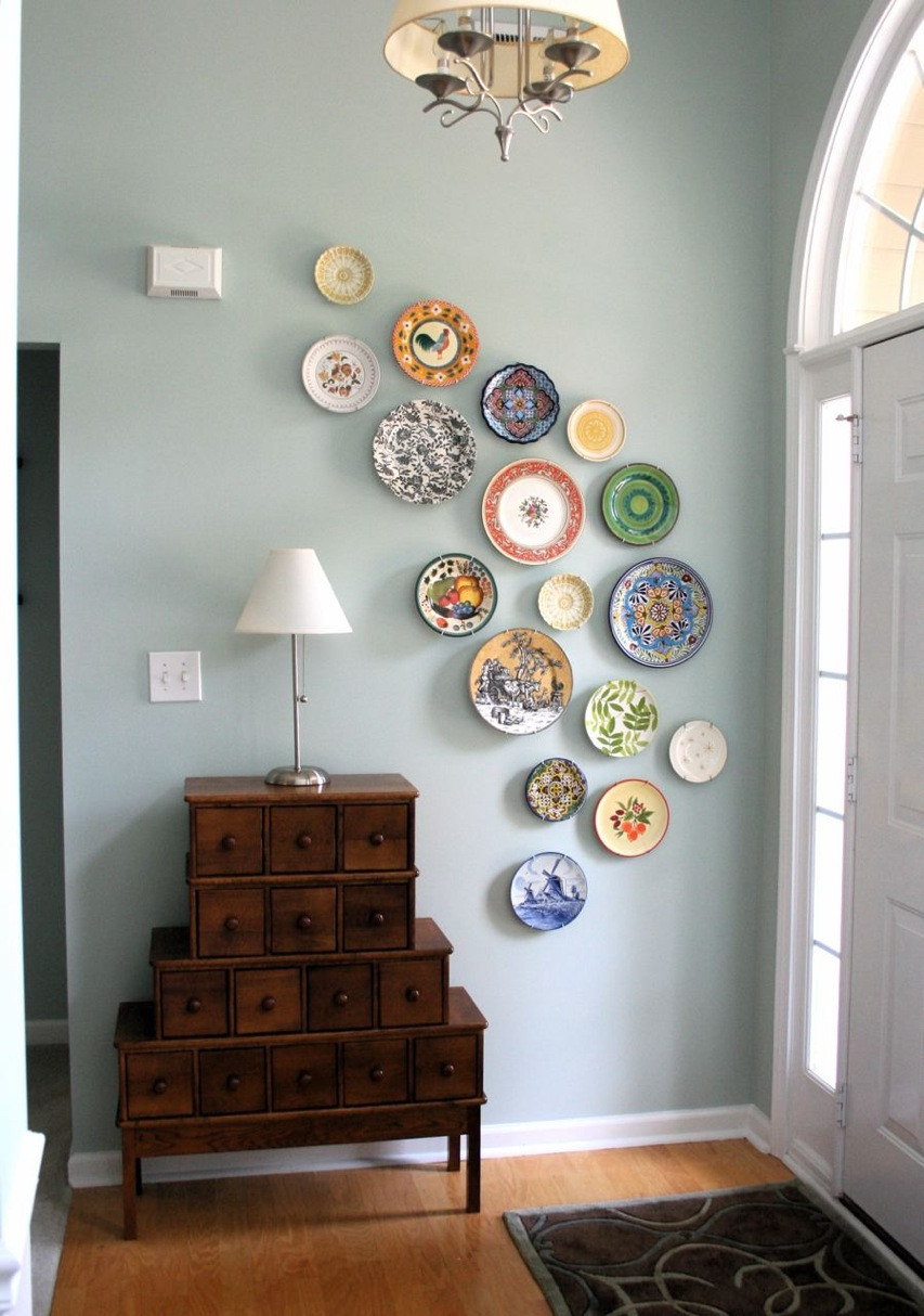 DIY Decor Blog
 diy wall art from plates A Pop of Pretty Home Decor Blog