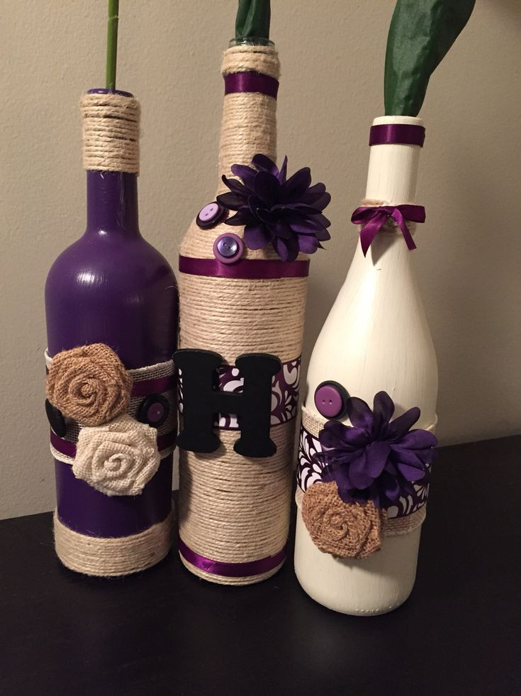 DIY Decorated Wine Bottles
 DIY wine bottle crafts