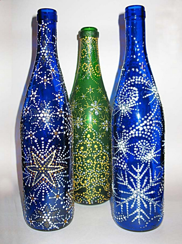 DIY Decorated Wine Bottles
 Handmade christmas crafts 15 ways to recycle glass bottles