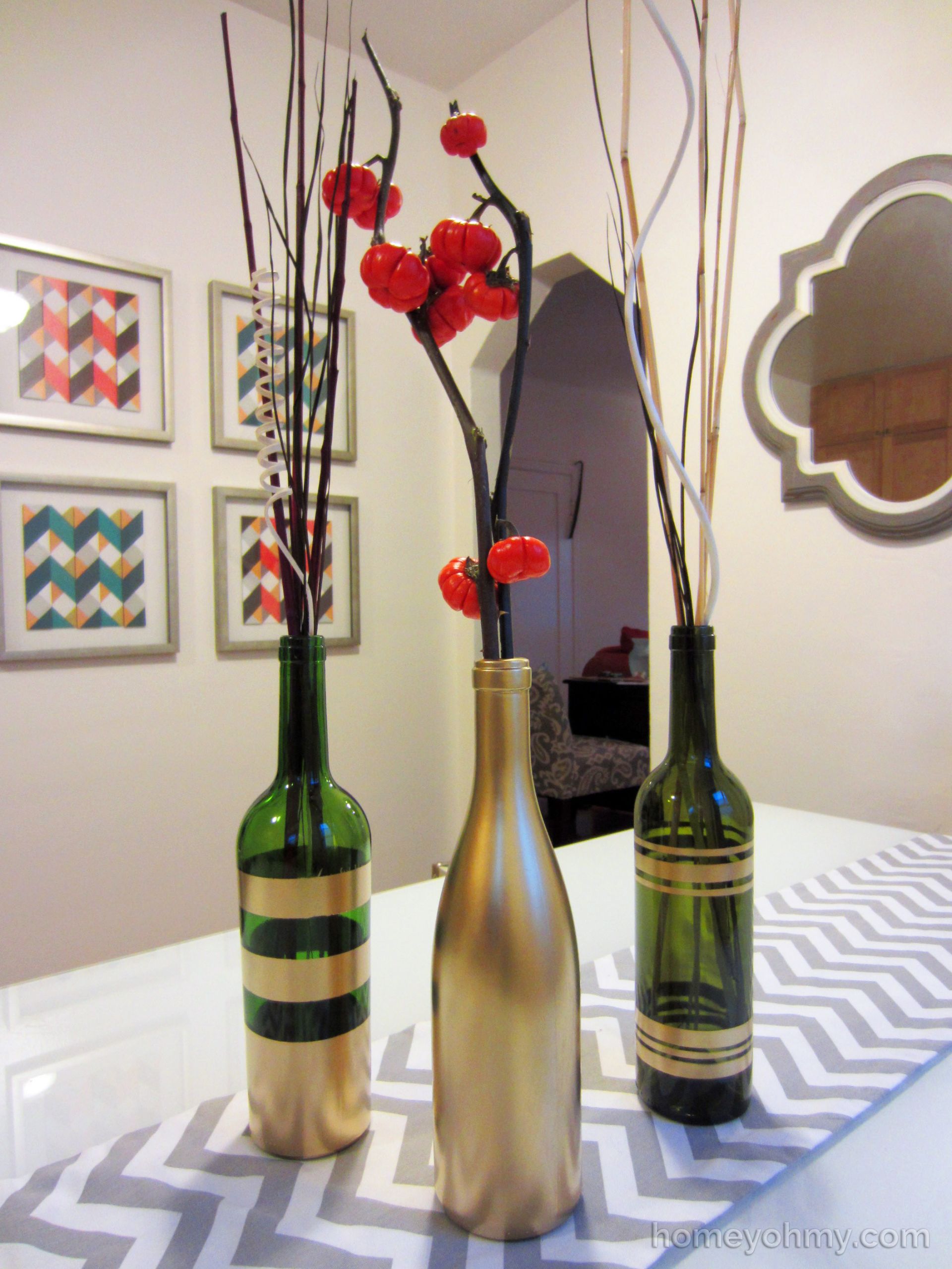 DIY Decorated Wine Bottles
 DIY Spray Painted Wine Bottles for Fall Decorating Homey