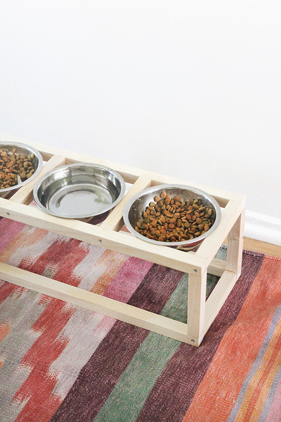 DIY Dog Bowl
 diy modern pet bowl stand almost makes perfect