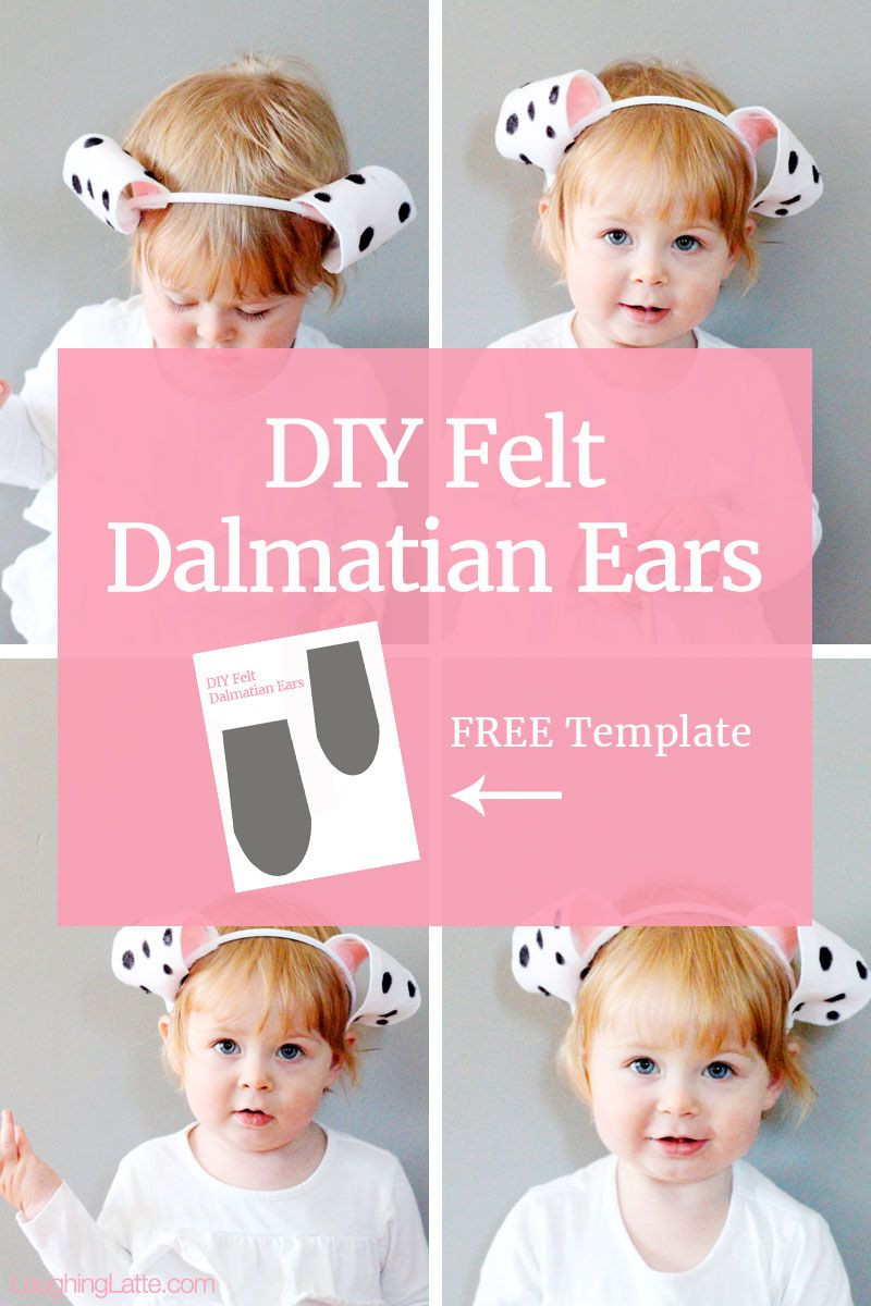 DIY Dog Costumes For Kids
 DIY Felt Dalmatian Ears Free ear template included