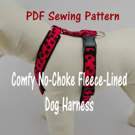 DIY Dog Harness Pattern
 Dog Harness no choke and fleece lined PDF Sewing Pattern