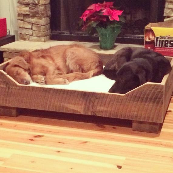 DIY Dog Platform
 Items similar to Rustic wood dog platform bed reclaimed