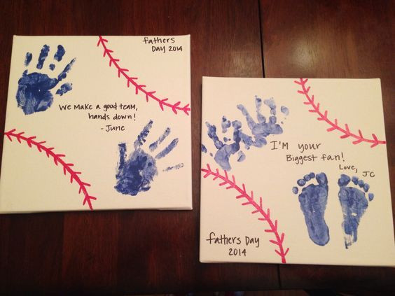Diy Father'S Day Gifts From Baby
 DIY baseball canvas for Father s Day