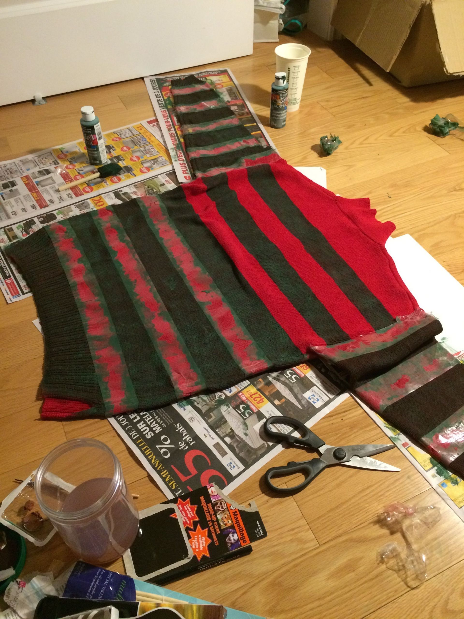 DIY Freddy Krueger Costume
 dyeing a sweater for Freddy Krueger s costume … in 2019