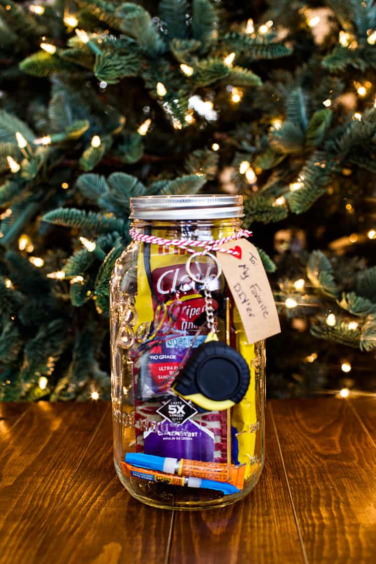 DIY Gifts With Mason Jars
 Mason Jar Gift for the DIY Lover Domestically Speaking