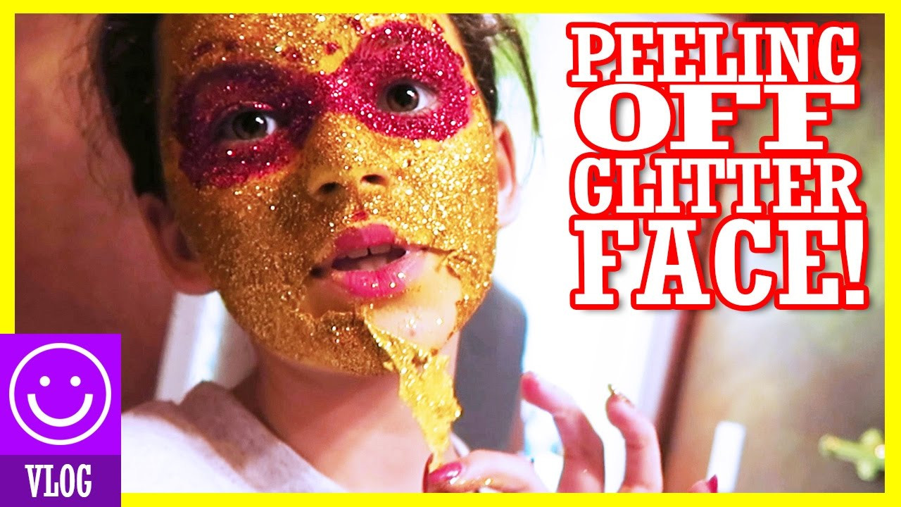 DIY Glue Face Mask
 PEEL OFF GLITTER FACE MASK LOL DIY AT HOME WITH GLITER