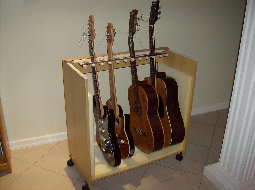 DIY Guitar Case Rack
 Multiple Guitar Stand Made Out of an Old puter Table
