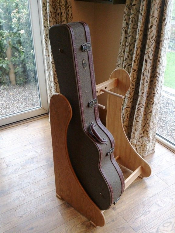 DIY Guitar Case Rack
 Light Oak wood Guitar Case Rack Stand WITH 3 cases left