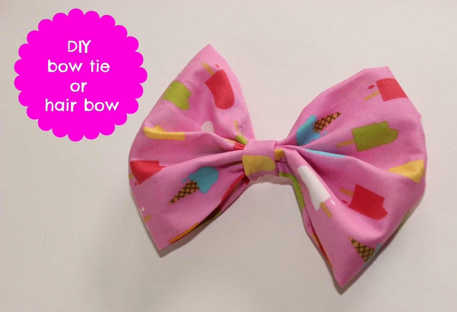 DIY Hair Bow
 life with les deux DIY Hair Bow or Bow Tie Tutorial