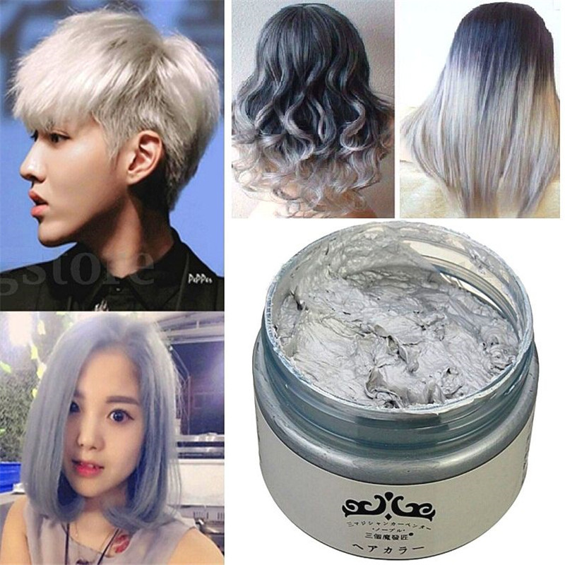 DIY Hair Coloring
 FD4713 new Grey Silver DIY Hair Color Wax Mud Dye Coloring