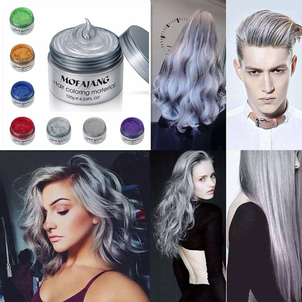 DIY Hair Coloring
 Gray DIY Hair Color Wax Mud Dye Coloring Cream Temporary