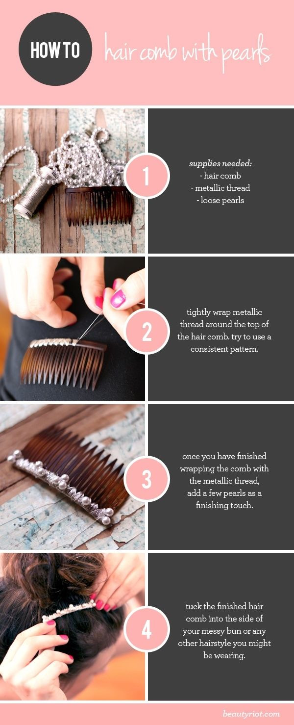 DIY Hair Combs
 DIY Hair b With Pearls s and for