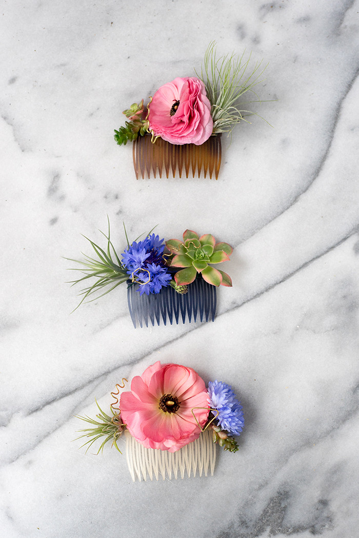 DIY Hair Combs
 DIY Modern Floral Hair b – Design Sponge