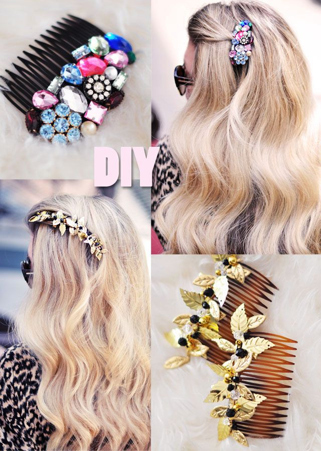 DIY Hair Combs
 DIY Pretty Bejeweled Hair bs