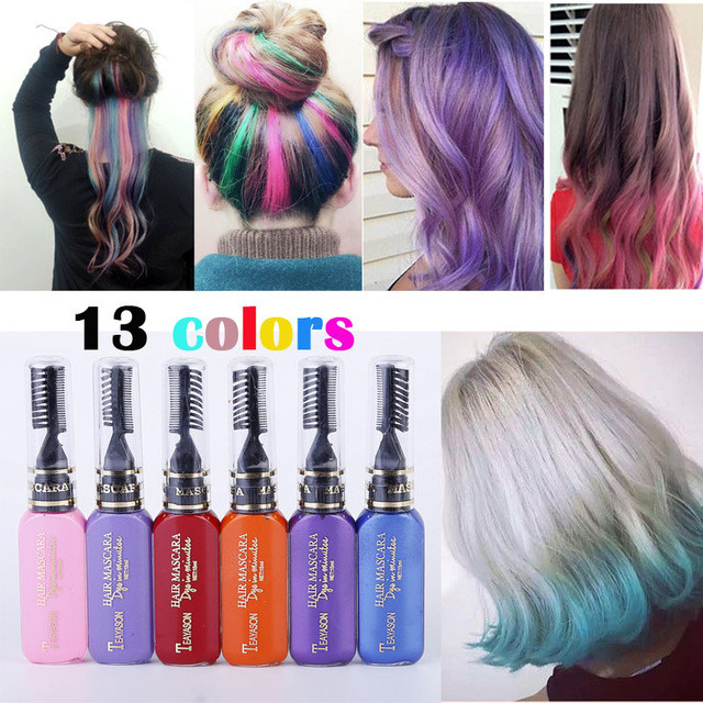 DIY Hair Dying
 13 Colors e time Hair Color Hair Dye Temporary Non toxic