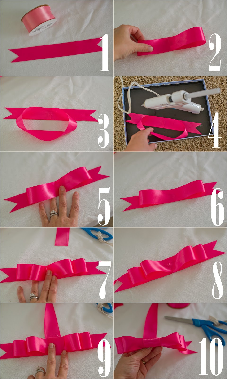 DIY Hair Ribbons
 Domestic Fashionista DIY Satin Hair Bow Tutorial