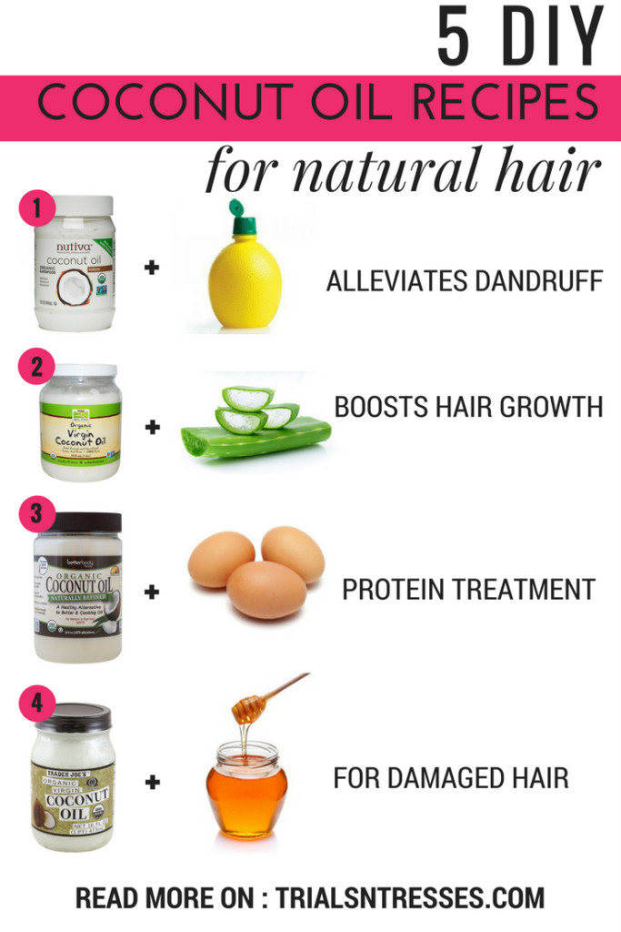DIY Hair Treatment
 5 DIY Coconut Oil Recipes For Natural Hair