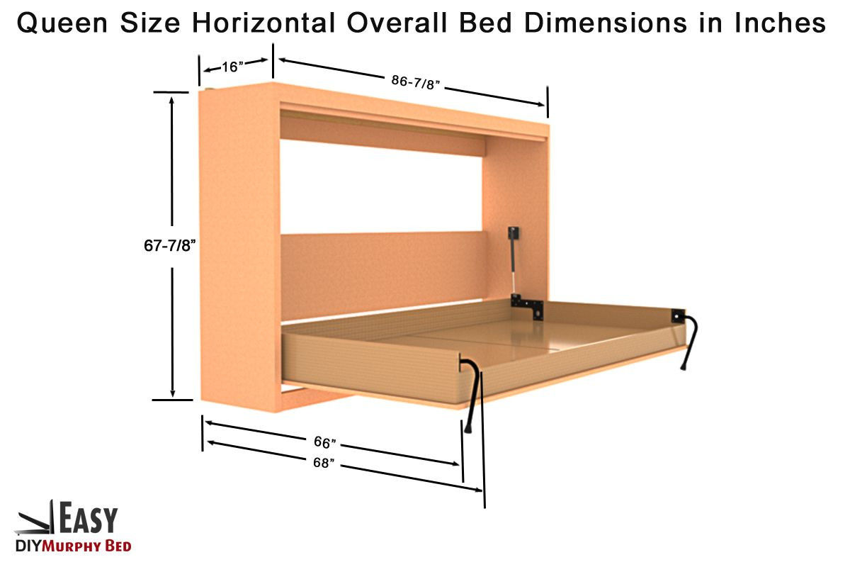 DIY Horizontal Murphy Bed Without Kit
 Queen Size Easy DIY Murphy Wall Bed Hardware Kit
