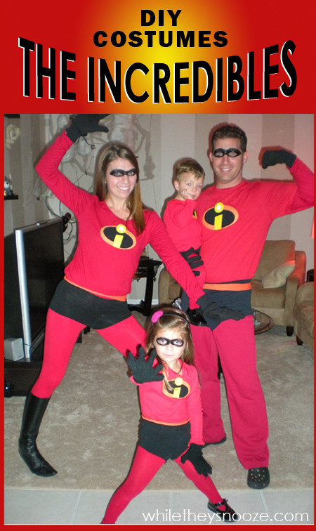 DIY Incredible Costume
 While They Snooze How to Make The Incredibles Halloween