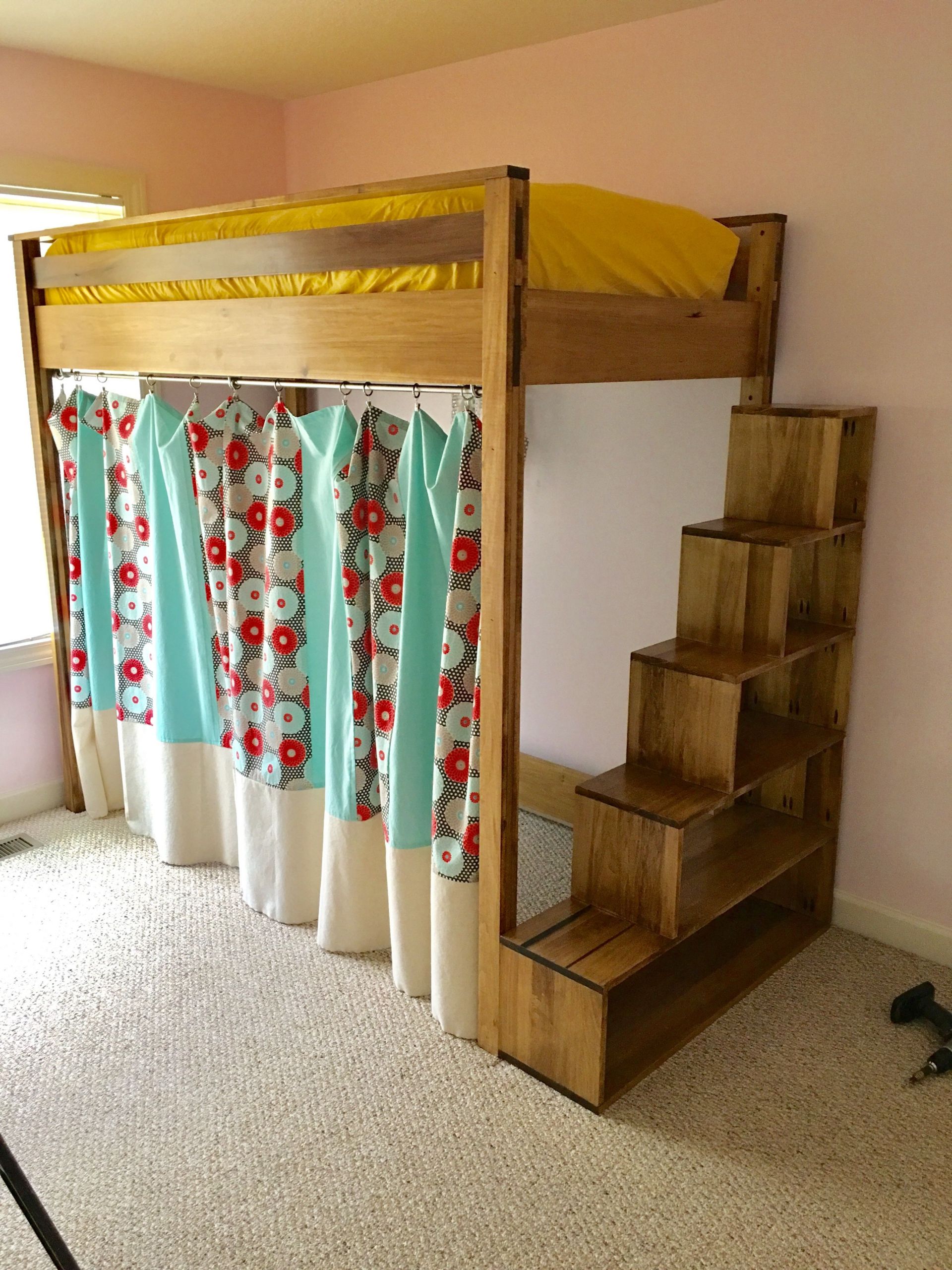 DIY Kids Bed With Storage
 storage stairs for loft bed diy in 2019