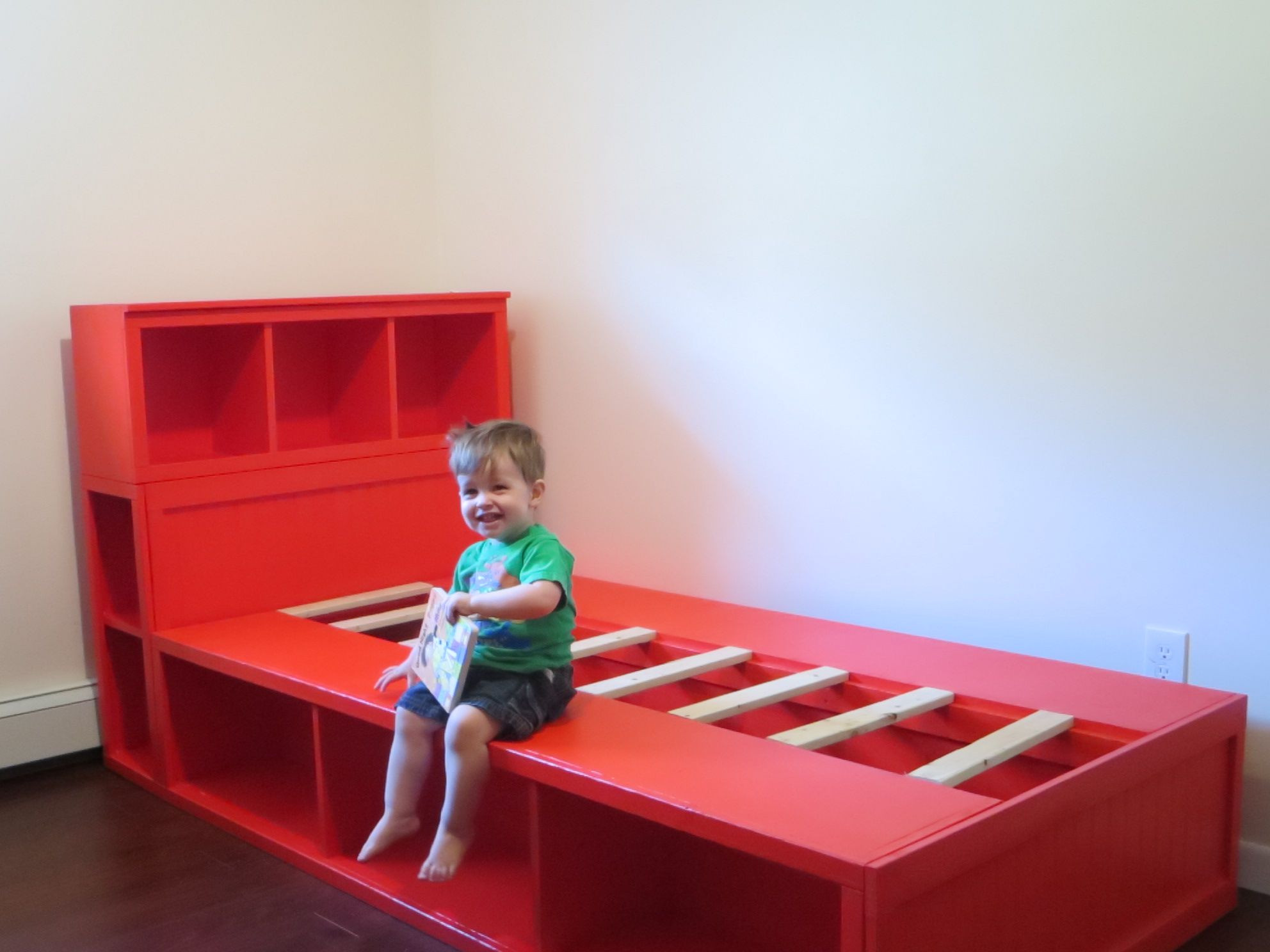 DIY Kids Bed With Storage
 diy storage bed with headboard free plans from ana white
