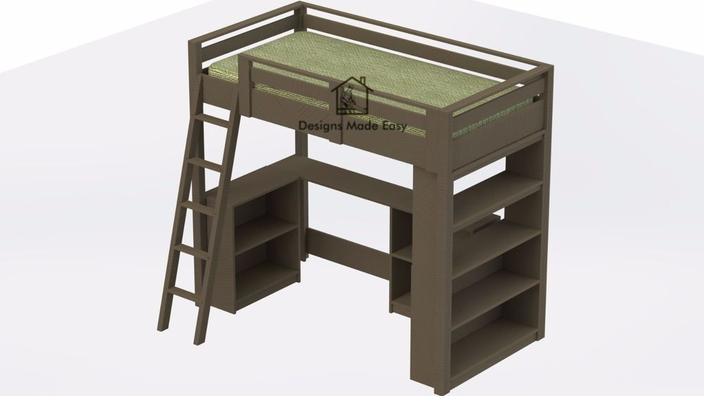 DIY Kids Desk Plans
 Easy DIY Kids Twin Loft Bed with Desk and Bookcases