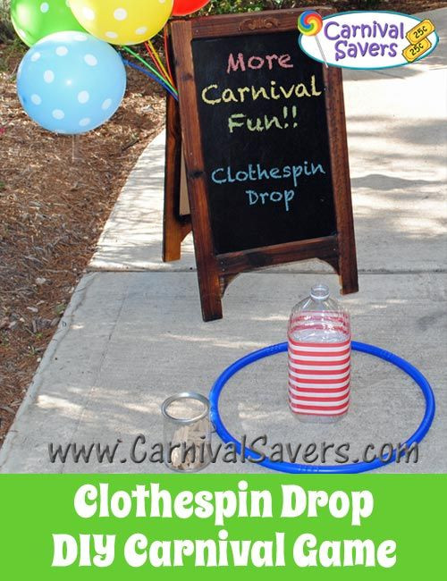 DIY Kids Party Games
 diy carnival party game clothespin drop