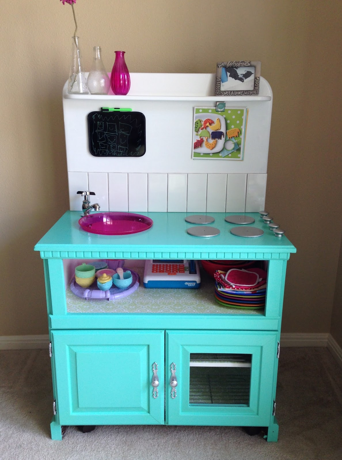 DIY Kids Play Kitchen
 Probably THAT Mom Finally The DIY play kitchen is done