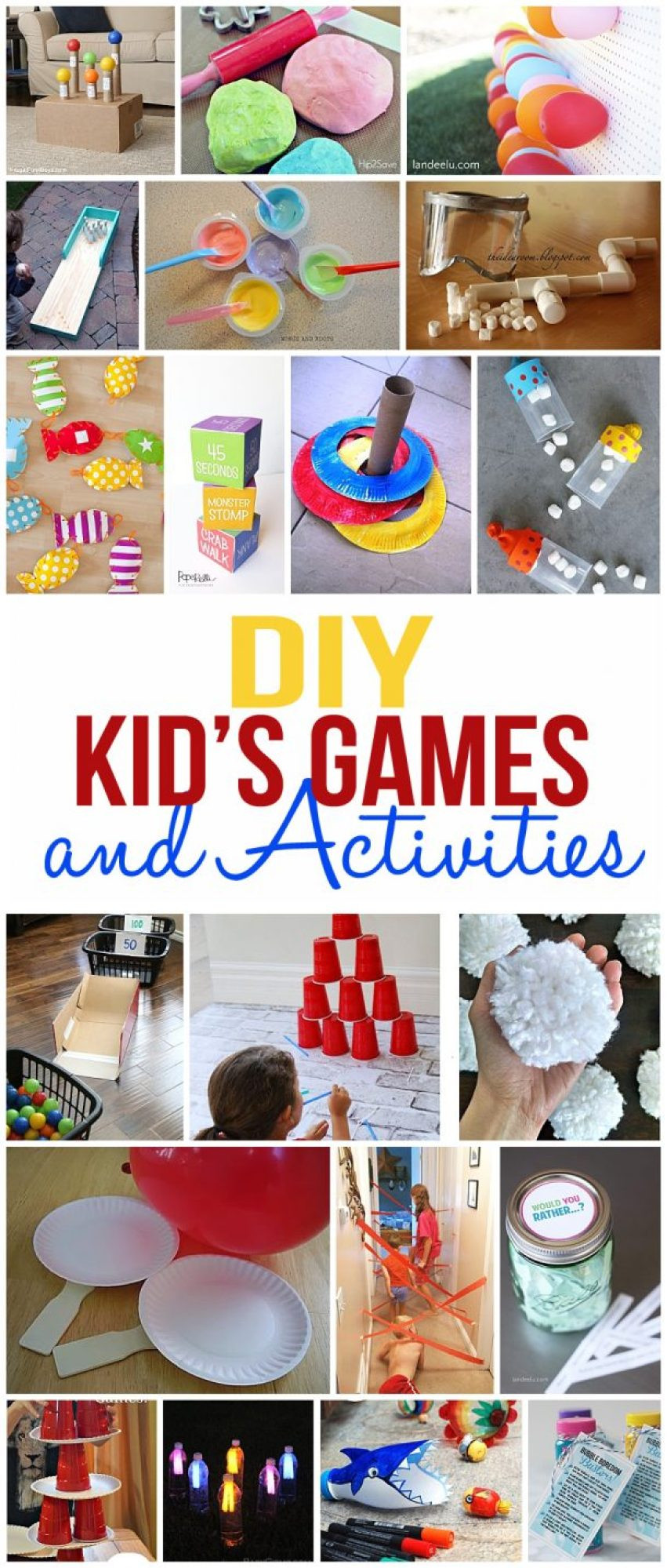 DIY Kids Projects
 DIY Kids Games and Activities for Indoors or Outdoors
