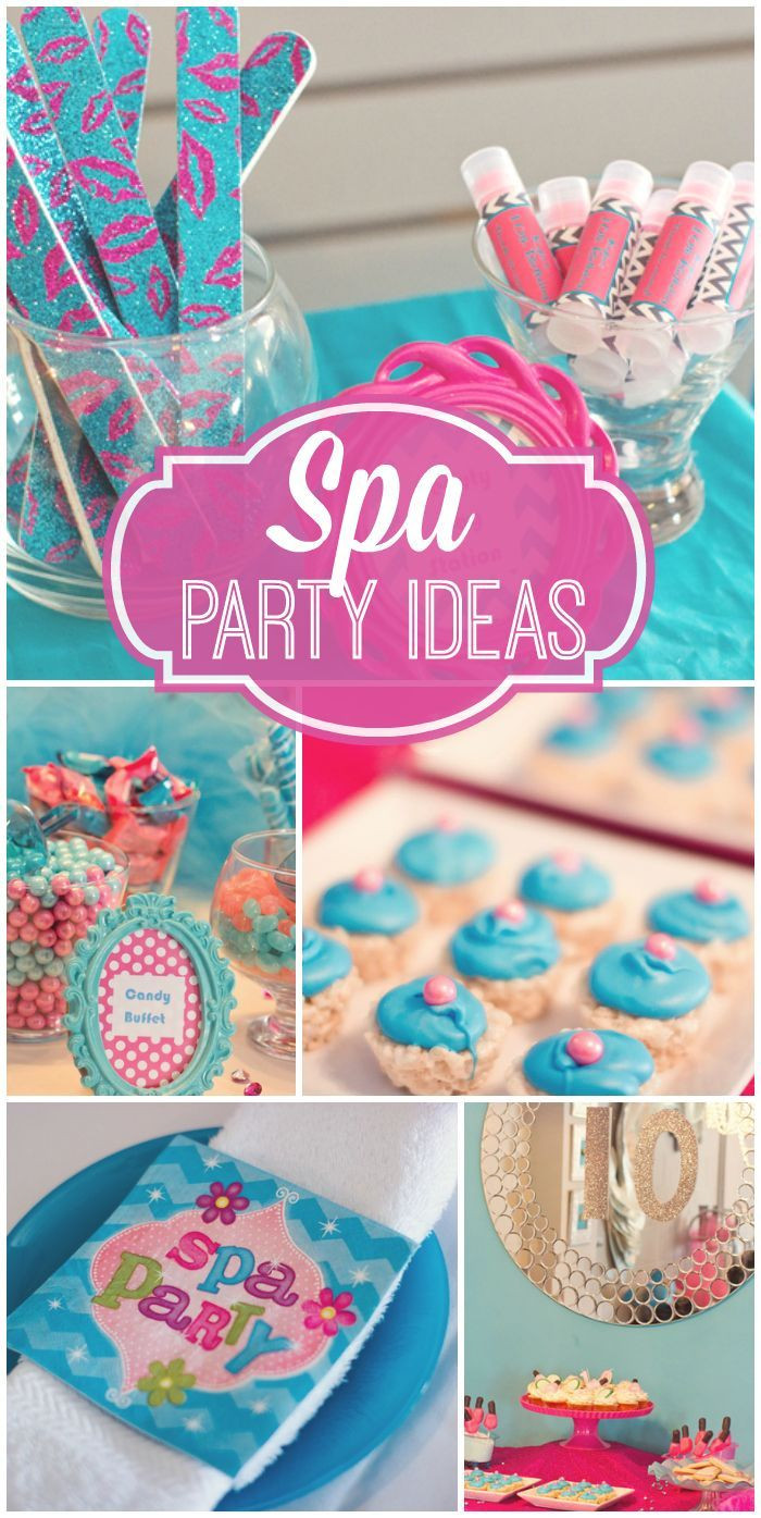 Diy Kids Spa Party
 The girls all to her for a pretty blue and pink spa