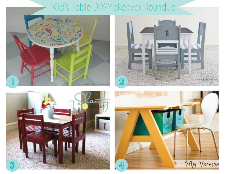 DIY Kids Table
 Mini Kid s Table DIY Make over Roundup The Thrifty Abode