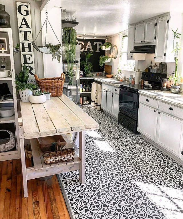 Diy Kitchen Floor Tiles
 Pin on Stenciled & Painted Kitchens