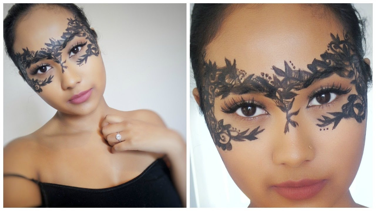 DIY Lace Masquerade Mask
 Lace Masquerade Mask DIY Halloween Makeup