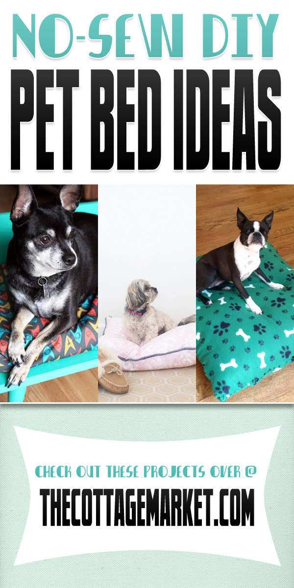 DIY Large Dog Bed No Sew
 No Sew DIY Pet Beds The Cottage Market
