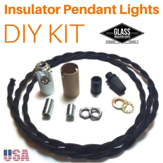 DIY Light Kit
 DIY Glass Insulator Pendant Light Kit DIY Insulator Lighting