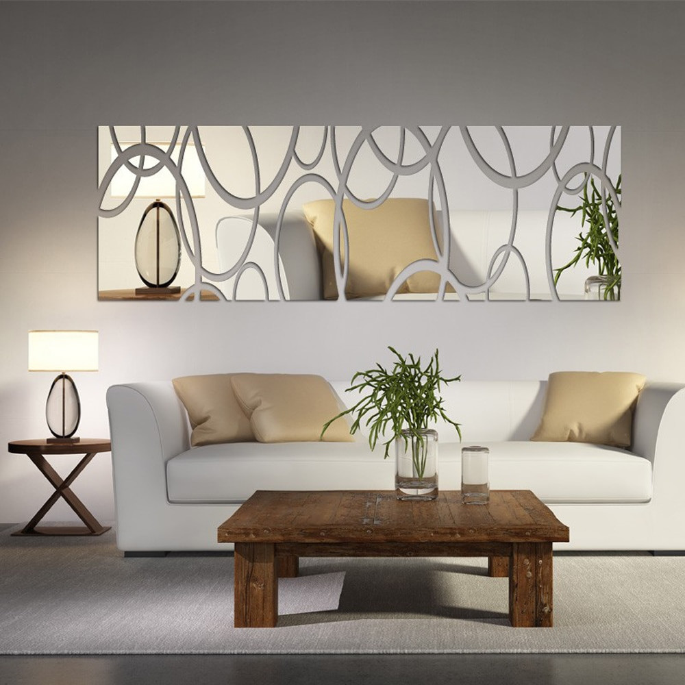 DIY Living Room Wall Decor
 Acrylic Mirror Wall Decor Art 3D DIY Wall Stickers Living