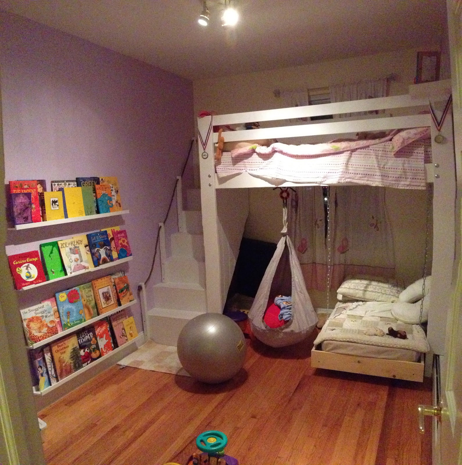 DIY Loft Bed For Kids
 Kids Space Loft bed bunk bed build with hanging toddler