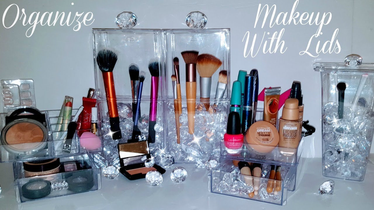 DIY Makeup Organizers
 DIY Makeup Organizer "BRUSH" Storage LIDS using Dollar