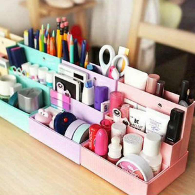 DIY Makeup Organizers
 Cute DIY Paper Board Storage Box Desk Decor Stationery