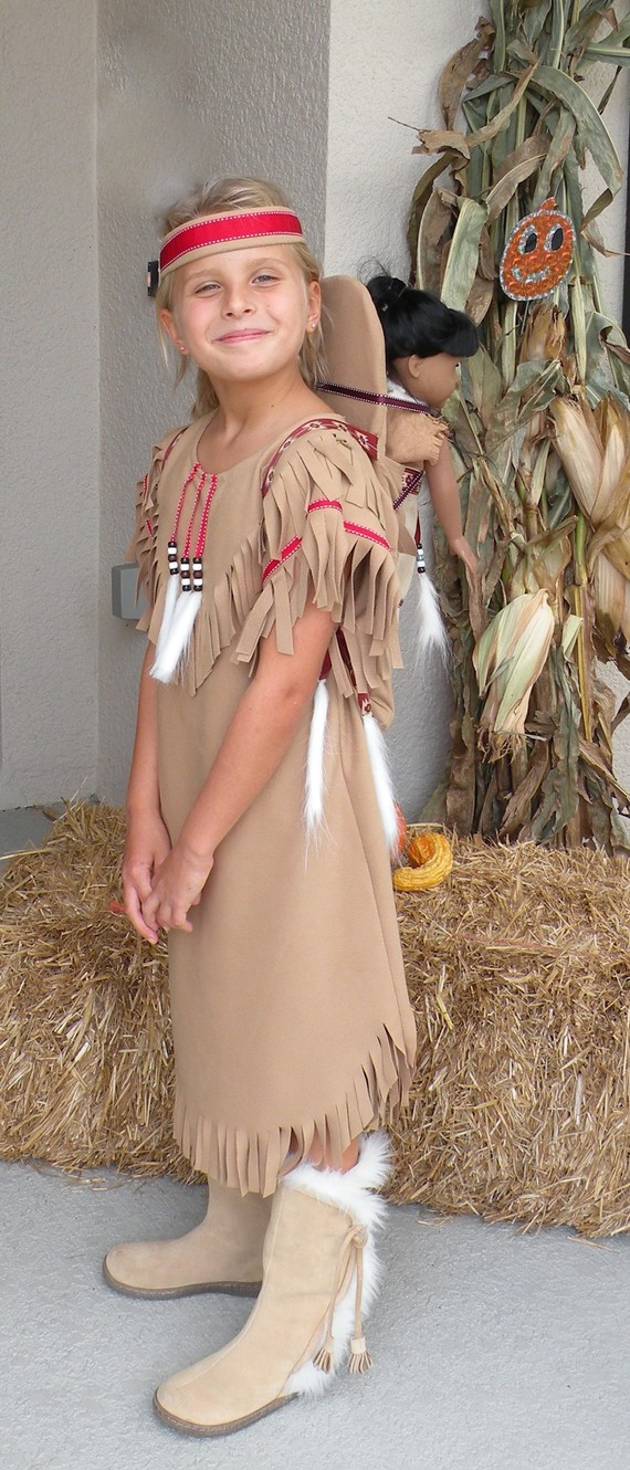 DIY Native American Costume
 Native American inspired Girl Indian pretend dress up fun