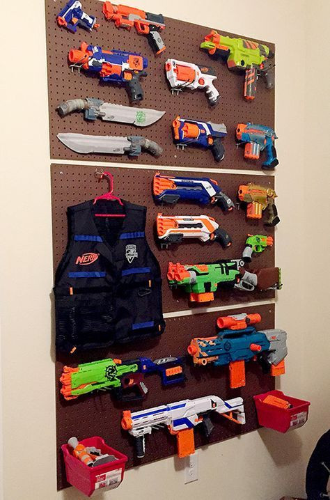 DIY Nerf Gun Rack
 DIY NERF GUN WALL Declutter and Organize