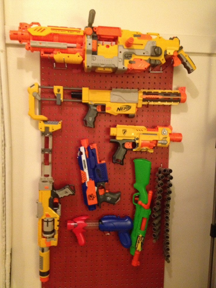 DIY Nerf Gun Rack
 1000 images about Nerf gun display on Pinterest