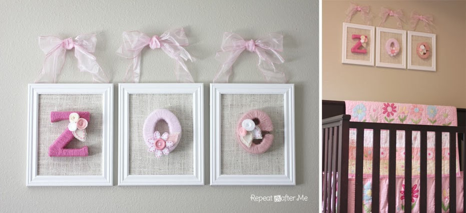DIY Nursery Decor Ideas
 Baby Girl Nursery DIY decorating ideas Repeat Crafter Me