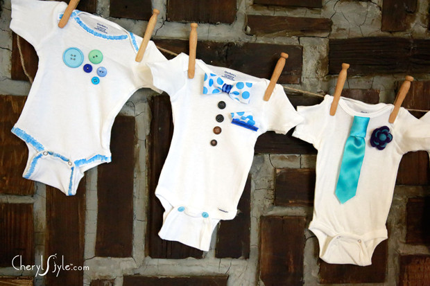 DIY Onesie Baby Shower
 DIY onesie baby shower bunting Everyday Dishes