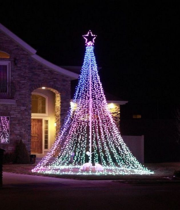 DIY Outdoor Christmas Light Tree
 christmas decorations outdoor lights