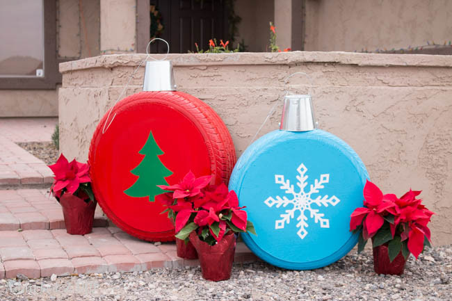 DIY Outdoor Christmas Ornaments
 How To Make Giant Christmas Ornaments From Old Tires