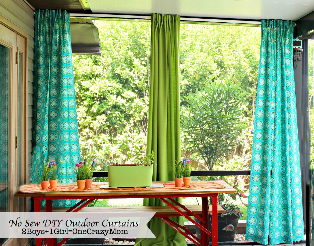 DIY Outdoor Curtains
 Make your No Sew DIY Outdoor Curtains on a bud 2